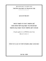 Phát triển tư duy thống kê cho sinh viên đại học ngành dược trong dạy học toán thống kê y dược (tt) 