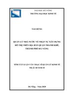 Quản lý nhà nước về trật tự xây dựng đô thị trên địa bàn quận thanh khê, thành phố đà nẵng 