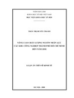 Nâng cao chất lượng nguồn nhân lực tại các khu công nghiệp thành phố hồ chí minh đến năm 2030