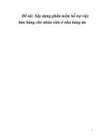 Xây dựng phần mềm hỗ trợ việc bán hàng cho nhân viên ở nhà hàng ăn 