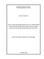 Quản lý hoạt động bồi dưỡng năng lực nghề nghiệp cho giáo viên trường trung học cơ sở vạn phúc, huyện thanh trì, hà nội theo hướng chuẩn hóa 