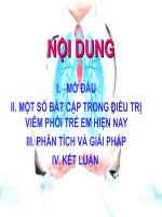 VIÊM PHỔI CỘNG ĐỒNG VIÊM PHỔI CỘNG ĐỒNG ở TRẺ EM  ở TRẺ EM những bất cập hiện nay những bất cập hiện nay  giải pháp 