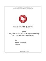 thực trạng thu hút và sử dụng vốn oda tại việt nam giai đoạn 2016 đến nay 