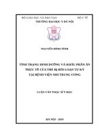 TÌNH TRẠNG DINH DƯỠNG và KHẨU PHẦN ăn THỰC tế của TRẺ bị rối LOẠN tự kỷ tại BỆNH VIỆN NHI TRUNG ƯƠNG 
