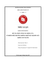 phân tích tác động của ô nhiễm môi trường không khí ở hà nội đến sức khỏe con người 