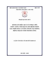 ĐÁNH GIÁ HIỆU QUẢ của PHỤC hồi CHỨC NĂNG TIM MẠCH CHO BỆNH NHÂN SAU NHỒI máu cơ TIM cấp đã tái THÔNG ĐỘNG MẠCH VÀNH THÀNH CÔNG 