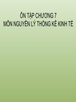 ÔN tập CHƯƠNG 7 môn NGUYÊN lý THỐNG kê KINH tế 