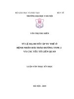 TỶ lệ hạ HUYẾT áp tư THẾ ở BỆNH NHÂN đái THÁO ĐƯỜNG TYPE 2  và các yếu tố LIÊN QUAN 