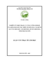 Nghiên cứu hiện trạng và tăng cường sinh kế của đồng bào dân tộc thiểu số sống dựa vào rừng tại vùng đệm khu ATK định hóa, huyện định hóa, tỉnh thái nguyên 