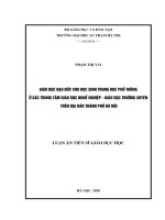 giáo dục đạo đức cho học sinh trung học phổ thông ở các trung tâm giáo dục nghề nghiệp, giáo dục thường xuyên trên địa bàn thành phố hà nội 