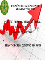 PHÂN TÍCH CHUỖI CUNG ỨNG sản PHẨM 