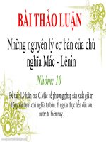 Lý luận của c mác về phương pháp sản xuất giá trị thặng dư dưới chủ nghĩa tư bản  ý nghĩa thực tiễn đối với nước ta hiện nay  