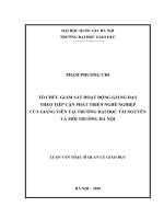 Tổ chức giám sát hoạt động giảng dạy theo tiếp cận phát triển nghề nghiệp của giảng viên tại trường đại học tài nguyên và môi trường hà nội 