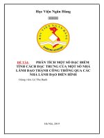 phân tích một số đặc điểm tính cách đặc trưng của một số nhà lãnh đạo thành công thông qua các nhà lãnh đạo điển hình 
