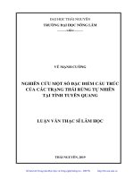 Nghiên cứu một số đặc điểm cấu trúc của các trạng thái rừng tự nhiên tại tỉnh tuyên quang 