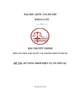 KỸ NĂNG KHỞI KIỆN vụ án dân sự 