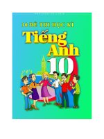 10 Đề thi học kỳ môn Anh Văn lớp 10 năm 2020