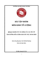 Nghiên cứu tác động của các yếu tố giá bán, thu nhập trung bình của các hộ gia đình và nhiệt độ đến lượng tiêu thụ kem trung bình 