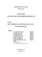 Bài tập nhóm môn Pháp luật về thị trường bất động sản: Hoàn thiện pháp luật về dịch vụ sàn giao dịch bất động sản