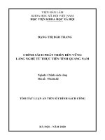 Chính sách phát triển bền vững làng nghề từ thực tiễn tỉnh quảng nam tt