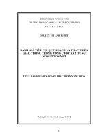 đánh giá tiêu chí quy hoạch và phát triển giao thông trong công cuộc xây dựng nông thôn mới 