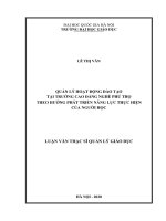 Quản lý hoạt động đào tạo tại trường cao đẳng nghề phú thọ theo hướng phát triển năng lực thực hiện của người học 
