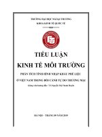 phân tích tình hình nhập khẩu phế liệu của việt nam trong bối cảnh tự do thương mại 