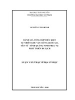Đánh Giá Tổng Hợp Điều Kiện Tự Nhiên Khu Vực Rừng Quốc Gia Yên Tử - Tỉnh Quảng Ninh Phục Vụ