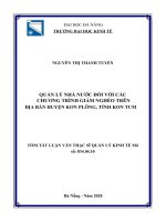 Quản lý nhà nước đối với các chương trình giảm nghèo trên địa bàn huyện kon plông, tỉnh kon tum 