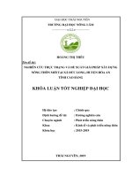 Nghiên cứu thực trạng và đề xuất giải pháp xây dựng nông thôn mới tại xã đức long, huyện hòa an, tỉnh cao bằng 