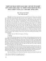 Thiết kế hoạt động dạy học chủ đề tích hợp liên môn Khoa học tự nhiên theo định hướng phát triển năng lực cho học sinh lớp 8