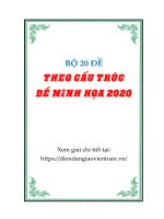 BỘ ĐỀ THI ĐẠI HỌC MÔN TOÁN NĂM 2020 CÓ ĐÁP ÁN