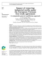 Impact of removing industrial tariffs under the European–Vietnam free trade agreement A computable general equilibrium approach