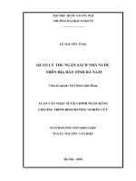 (Luận văn thạc sĩ) Quản lý thu ngân sách nhà nước trên địa bàn tỉnh hà nam 