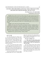 Vận dụng trò chơi trong giảng dạy Tâm lý học đại cương cho sinh viên trường đại học TDTT Đà Nẵng