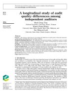 A longitudinal study of audit quality differences among independent auditorsA longitudinal study of audit quality differences among independent auditors
