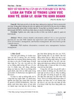 Một số nội dung cần quan tâm khi xây dựng luận án Tiến sĩ trong lĩnh vực Kinh tế, Quản lý, Quản trị kinh doanh