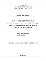 Quản lý hoạt động thực hành lâm sàng theo định hướng phát triển năng lực của sinh viên ngành y các trường đại học thành phố hồ chí minh tt 