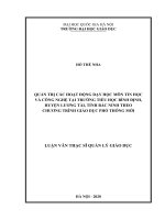 Quản trị các họat động dạy học môn tin học và công nghệ tại trường tiểu học bình định, huyện lương tài, tỉnh bắc ninh theo chương trình giáo dục phổ thông mới 