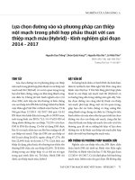 Lựa chọn đường vào và phương pháp can thiệp nội mạch trong phối hợp phẫu thuật với can thiệp mạch máu (Hybrid) - Kinh nghiệm giai đoạn 2014-2017