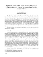 Dạy-học Tiếng Anh theo hướng tích cực - nhân tố quan trọng để tạo nên lớp học hạnh phúc