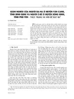 Giảm nghèo của người Ba-na ở huyện Vân Canh, tỉnh Bình Định và người Ê-đê ở huyện Sông Hinh, tỉnh Phú Yên - Thực trạng và vấn đề đặt ra