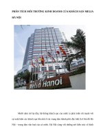 PHÂN TÍCH môi TRƯỜNG KINH DOANH của KHÁCH sạn MELIA hà nội