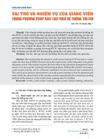 Vai trò và nhiệm vụ của giảng viên trong phương pháp đào tạo theo hệ thống tín chỉ