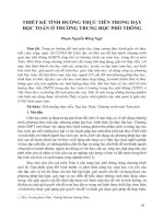 Thiết kế tình huống thực tiễn trong dạy học toán ở trường trung học phổ thông