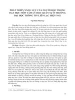 Phát triển năng lực của người học trong dạy học môn Tâm lý học Quân sự ở Trường Đại học Thông tin liên lạc hiện nay