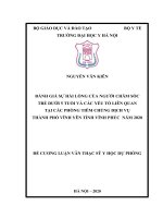 ĐÁNH GIÁ sự hài LÒNG của NGƯỜI CHĂM sóc TRẺ dưới 5 TUỔI và các yếu tố LIÊN QUAN tại các PHÒNG TIÊM CHỦNG DỊCH vụ THÀNH PHỐ VĨNH yên TỈNH VĨNH PHÚC  năm 2020 