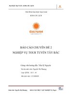BÁO cáo CHUYÊN đề 2 NGHIỆP vụ TOUR TUYẾN tây bắc 