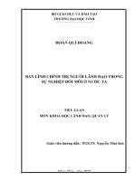 Tiểu luận môn Khoa học lãnh đạo, quản lý