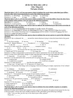 ĐỀ ÔN THI TIÊNG ANH